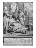 Miraculous Healing of a Blind Woman, Marie Carteri, on the Tomb of Deacon Francois De Paris Giclée-Druck von French School 