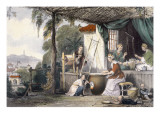 Destroying the Chrysalids and Reeling the Cocoons, from 'China in a Series of Views' reproduction procédé giclée par Thomas Allom