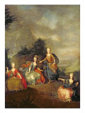 Performance of the Opera by Gluck, 'Il Parnaso Confuso' at Schoenbrunn Palace on 24th January 1765 Giclee Print by Johann Georg Weikert