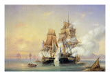 The Russian Cutter Mercury Captures the Swedish Frigate Venus on 21st May 1789, 1845 Giclee-trykk av Aleksei Petrovich Bogolyubov