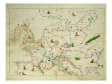 The Continent of Europe, from an Atlas of the World in 33 Maps, Venice, 1st September 1553 Reproduction procédé giclée par Battista Agnese