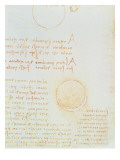 Detail of Fol. 2R, from the Codex Leicester, Showing the Outer Luminosity of the Moon Giclee Print by Leonardo da Vinci 