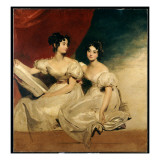 A Double Portrait of the Fullerton Sisters, Seated Full Length, in White Dresses, C.1825 Giclee Print by Thomas Lawrence