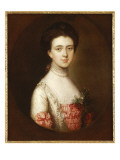 Portrait of a Lady, Bust Length, in a Pink and White Dress Trimmed with Lace and a Pearl Necklace Giclee Print by Thomas Gainsborough