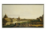 A View of Dresden from the Right Bank of the River Elbe Above the Augustusbrucke Giclee Print by Bernardo Bellotto