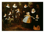 Group Portrait of Three Generations of a Family in the Grounds of a Country House Giclee Print by Dirck Santvoort