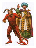 Costumes for the Devil and One of the Three Wise Men Used in a Medieval Mystery Play Giclee Print by Ken Petts