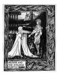 Arthur and the Strange Mantle, an Illustration from 'Le Morte D'Arthur' by Sir Thomas Malory Lámina giclée por Aubrey Beardsley Arthur and the Strange Mantle, an Illustration from 'Le Morte D'Arthur' by Sir Thomas Malory Lámina giclée por Aubrey Beardsley