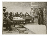 Titus Oates before the Privy Council, Illustration from 'Cassell's Illustrated History of England' reproduction procédé giclée par English School 