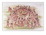 The Effect of Alcohol on the Indians in the Time of the Conquest, from 'Hacia Alla Y Para Aca' Giclee Print by Florian Paucke