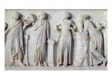 Sarcophagus of the Muses, Detail of Thalia, Erato, Euterpe and Polyhymnia, C.160 Ad Giclee Print by Roman 