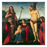 Madonna and Child with Ss. John the Baptist and Sebastian Between Two Donors, C.1500 Giclee Print by Giovanni Antonio Boltraffio