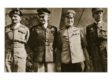 Field Marshal Montgomery, General Eisenhower, Marshal Zhukov, and General De Lattre De Tassigny Giclee Print