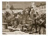 Street Fighting in Malaga, 1869, Illustration from 'Cassell's Illustrated History of England' Giclee Print by William Barnes Wollen