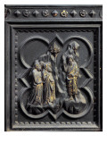 St John the Baptist Preaches to the Pharisees, Seventh Panel of the South Doors of Baptistery Giclée-Druck von Andrea Pisano
