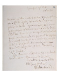 Letter with Signature of the Writer, Written at Frankfurt En Route to Chateaubriand's New Post Giclée-Druck von Francois Rene Vicomte de Chateaubriand