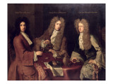 Evelyn, 1st Duke of Kingston, Charles, Earl of Burlington and John, Lord Berkeley of Stratton Giclee Print by Godfrey Kneller