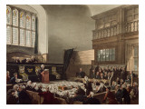 Court of Exchequer, Westminster Hall, from 'The Microcosm of London', Engraved by J. C. Stadler Giclee Print by Thomas Rowlandson