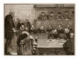 Sir Walter Raleigh before the Judges, Illustration from 'Cassell's Illustrated History of England' reproduction procédé giclée par English School 