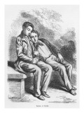 Lucien De Rubempre and David Sechard, Illustration from 'Les Illusions Perdues' by Honore De Balzac Giclee Print by French School 