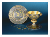 Communion Cup, Plate and Fistulae of the Cathedral Chapter of Wilten of Cast Silver Giclee Print