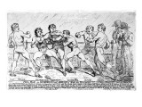 The Famous Battle Between Richard Humphreys and Daniel Mendoza, January 9th 1788 reproduction procédé giclée par James Gillray