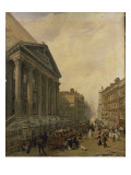 The Mansion House from Poultry Looking Down Cheapside Towards St. Mary-Le-Bow Giclee Print by Frederick Nash