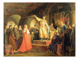 Prince Roman of Halych-Volhynia Receiving the Ambassadors of Pope Innocent Iii, 1875 Reproduction procédé giclée par Nikolai Vasilievich Nevrev