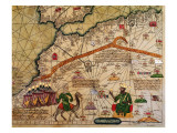 Detail of Copy of a Catalan Map of Europe and North Africa, Presented to Charles V of France Giclee Print by Abraham Cresques