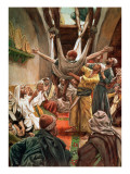 The Palsied Man Let Down Through the Roof, Illustration for 'The Life of Christ', C.1886-94 Giclee Print by James Jacques Joseph Tissot