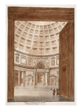 Interior of the Pantheon after the Tiber Broke its Banks, 1833 Giclee Print by Agostino Tofanelli