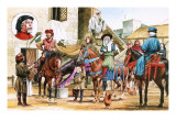 Canterbury Tales. Pilgrims Setting Off from the Tabard Inn. Giclee Print by Michael Godfrey