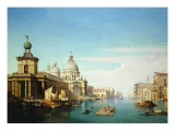 Entrance to the Grand Canal, Venice, with the Church of Santa Maria Della Salute reproduction procédé giclée par Jules Romain Youant