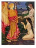 The Angel Offering the Fruits of the Garden of Eden to Adam and Eve reproduction procédé giclée par John Byam Shaw