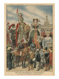 A Picturesque and Traditional Feast, the Procession of the Giants at Valenciennes Giclee Print by French School 