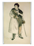 Portrait of the Opera Singer Feodor Ivanovich Chaliapin Giclee Print by B. M. Kustodiev