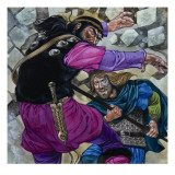 Balin Pierces the Breast of King Pellam, 1972 Giclee Print by Richard Hook