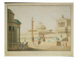 The Capitol, Set Design for 'Titus', by Wolfgang Amadeus Mozart Giclee-trykk av Friedrich Beuther
