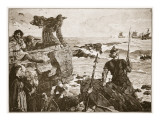 How the Danes Came Up the Channel a Thousand Years Ago Giclee-trykk av Herbert Alfred Bone How the Danes Came Up the Channel a Thousand Years Ago Giclee-trykk av Herbert Alfred Bone
