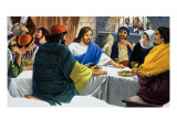 Christ with Mary Magdalene and Some Disciples Taking a Meal Together Giclee Print by English School 