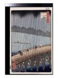 Ohashi, Sudden Shower at Atake, from the Series 'One Hundred Views of Famous Places in Edo' Lámina giclée por Ando Hiroshige