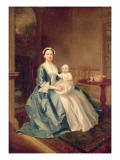 Portrait of a Lady of the Lister Family and Child Giclee Print by Arthur Devis