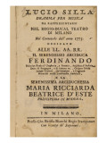 Frontispiece from Mozart's 'Lucio Silla', Performed in Milan in 1773 Giclee Print by Italian School 