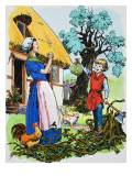 Jack Returns Home with a Bag of Gold, Illustration from 'Jack and the Beanstalk', 1969 Giclee Print by English School 