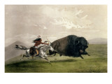 The Buffalo Chase 'singling Out', Pub. by Currier and Ives reproduction procédé giclée par George Catlin