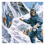 News of the Conquest of Everest Rang around the World Giclee Print by Payne 