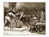 Scene in the House of Commons: the Speaker Coerced Wydruk giclee autor English School Scene in the House of Commons: the Speaker Coerced Wydruk giclee autor English School