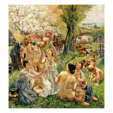 The Morning, Left Panel from the Triptych 'The Golden Age', 1901 Reproduction procédé giclée par Leon Henri Marie Frederic