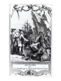 Frontispiece for 'Histoire De L'Amerique Septentrionale' by Bacqueville De La Potherie Giclee Print by Gerard Jean Baptiste Scotin