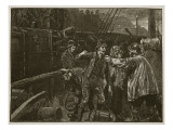 The Mob Boarding the Grain Ship at Garry Kennedy 1840 Giclee Print by William Barnes Wollen